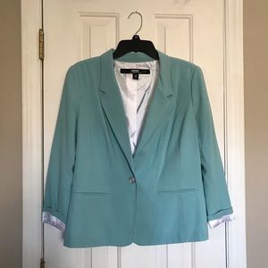 Kensie Blazer in Light Aqua w/polka dot lining